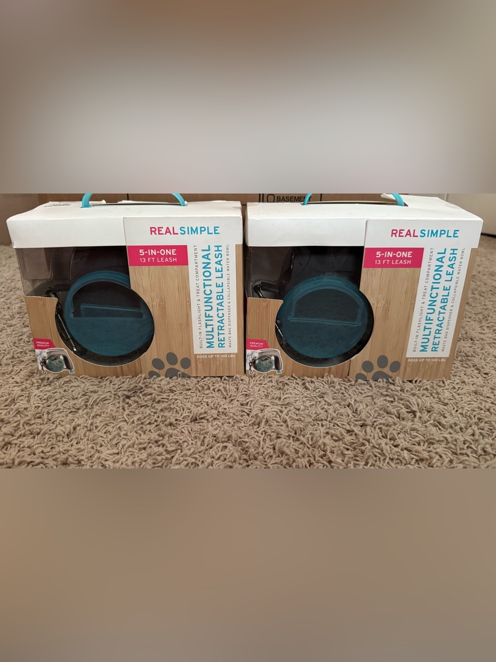 T.J.Maxx Real Simple Multifunctional Retractable Leash Teal (Set of 2)